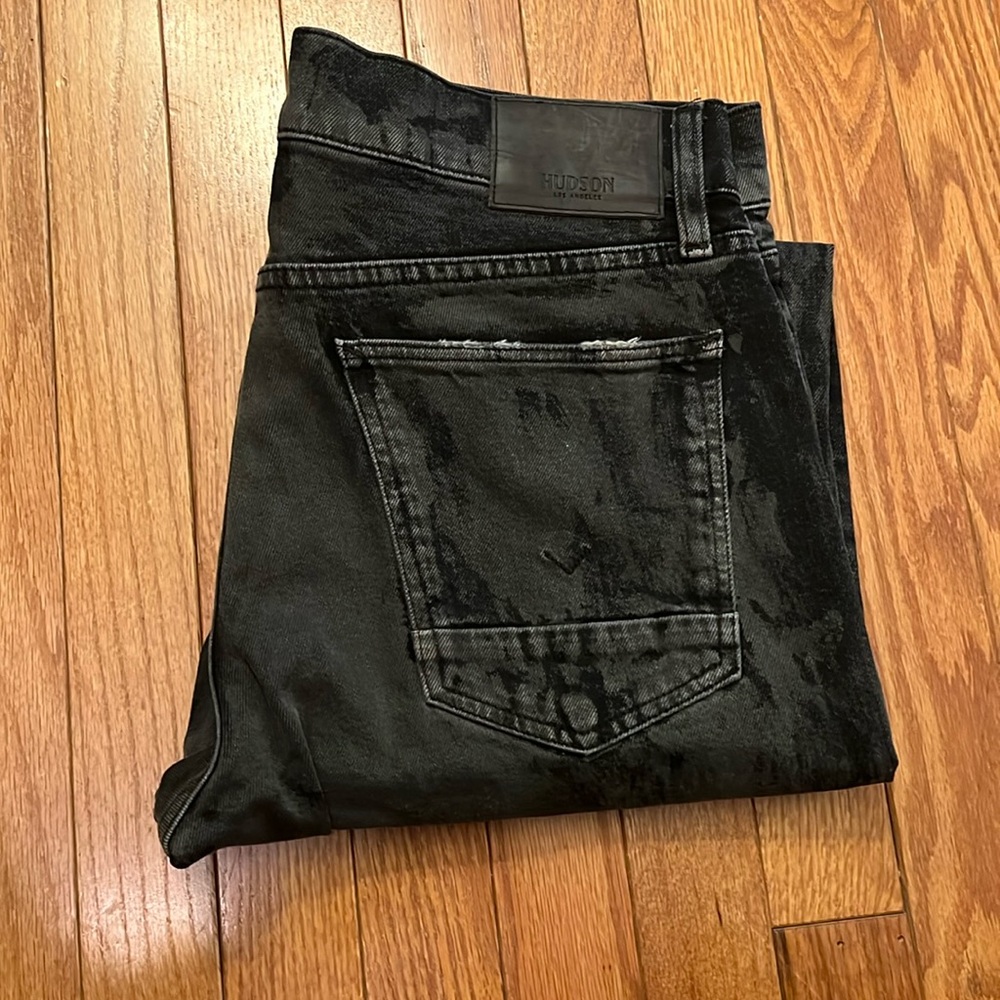 NWOT • Blake Slim Straight • Hudson Jeans • Black Distressed